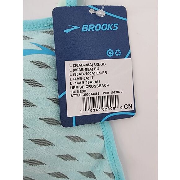 New NWT Brooks Uprise Crossback Ice Mesh Medium Impact Large A/B Cup - Picture 7 of 8